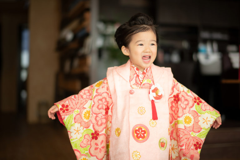 七五三 女の子 3歳 一つ身 アンティーク 着物 飾り帯 小物セット 品キッズ服女の子用(90cm~)