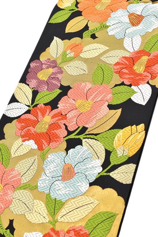オープニング大セール】 山口成三郎謹製 金色地の桜紋が織られた袋帯