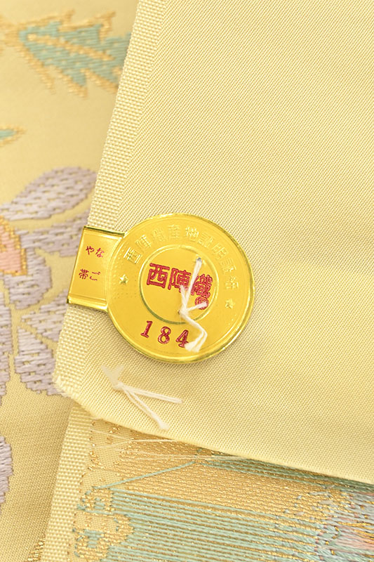 ブランドのギフト YR-184 名古屋帯 名古屋仕立て お太鼓柄 花刺繍 正絹