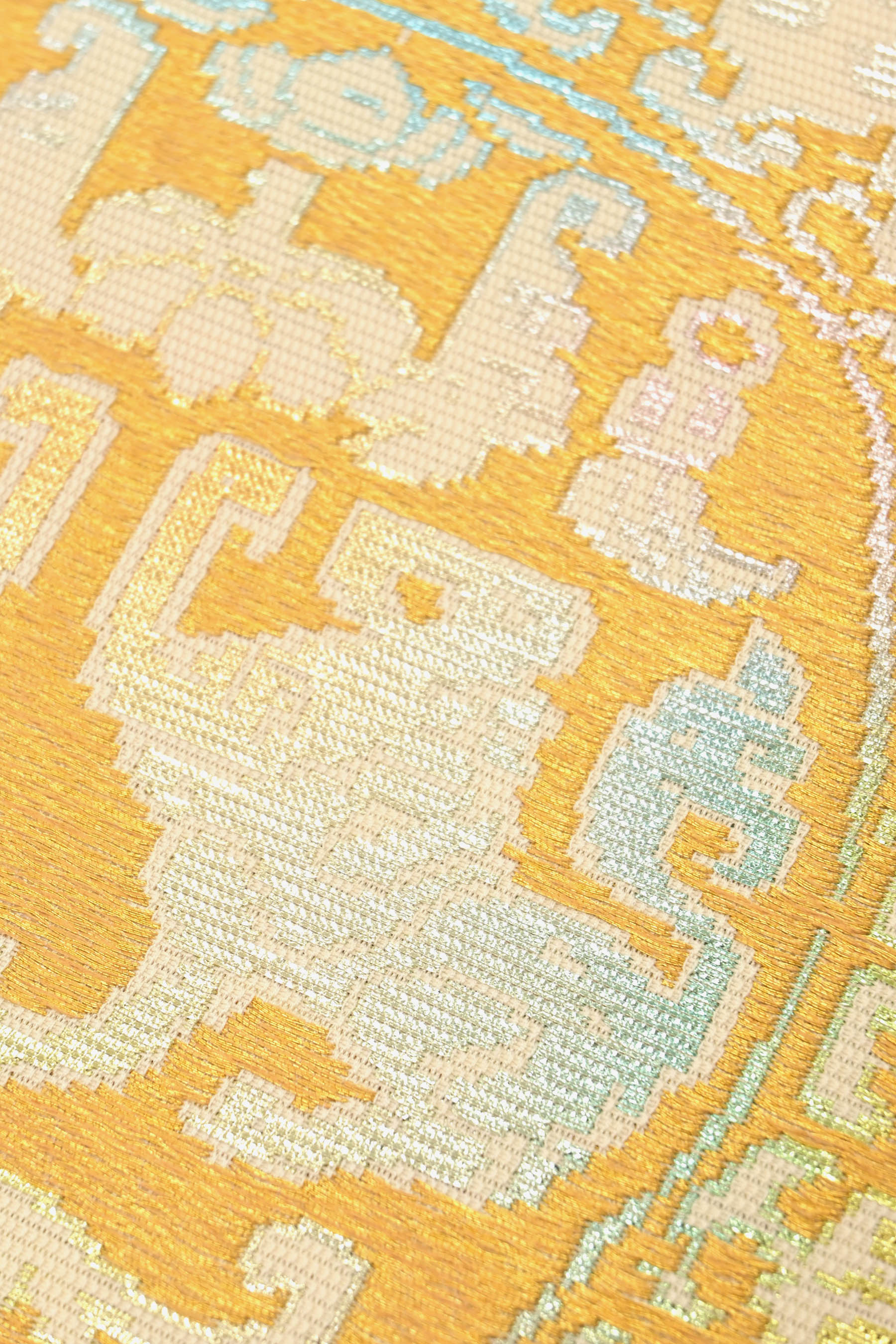 龍村平蔵製の夏帯 籠目絽 かわせみ文 最高級の夏のアンティーク
