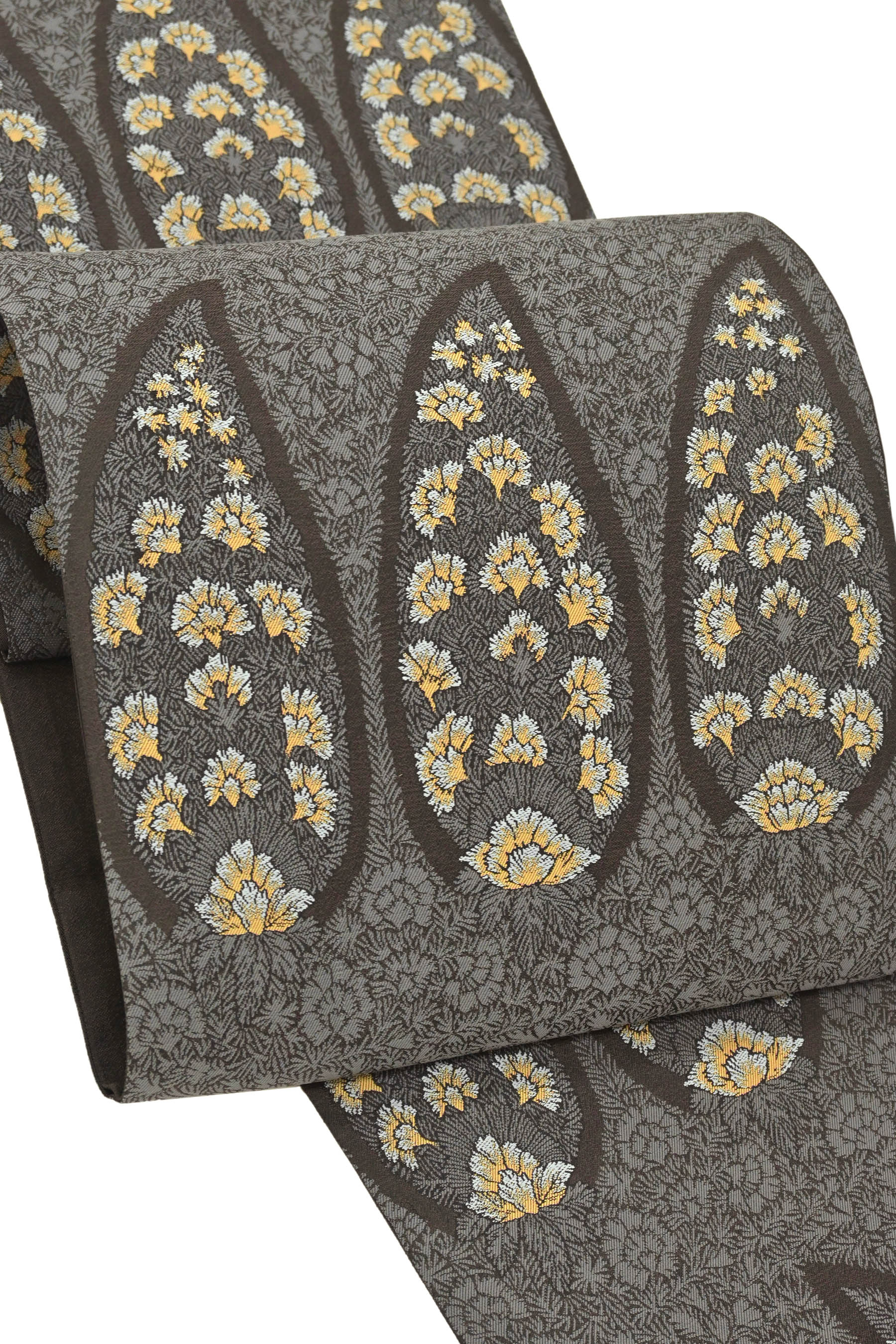 新品 西陣織引箔高級袋帯 【真珠・本金箔】（綿芯仕立付）大輪菊模様