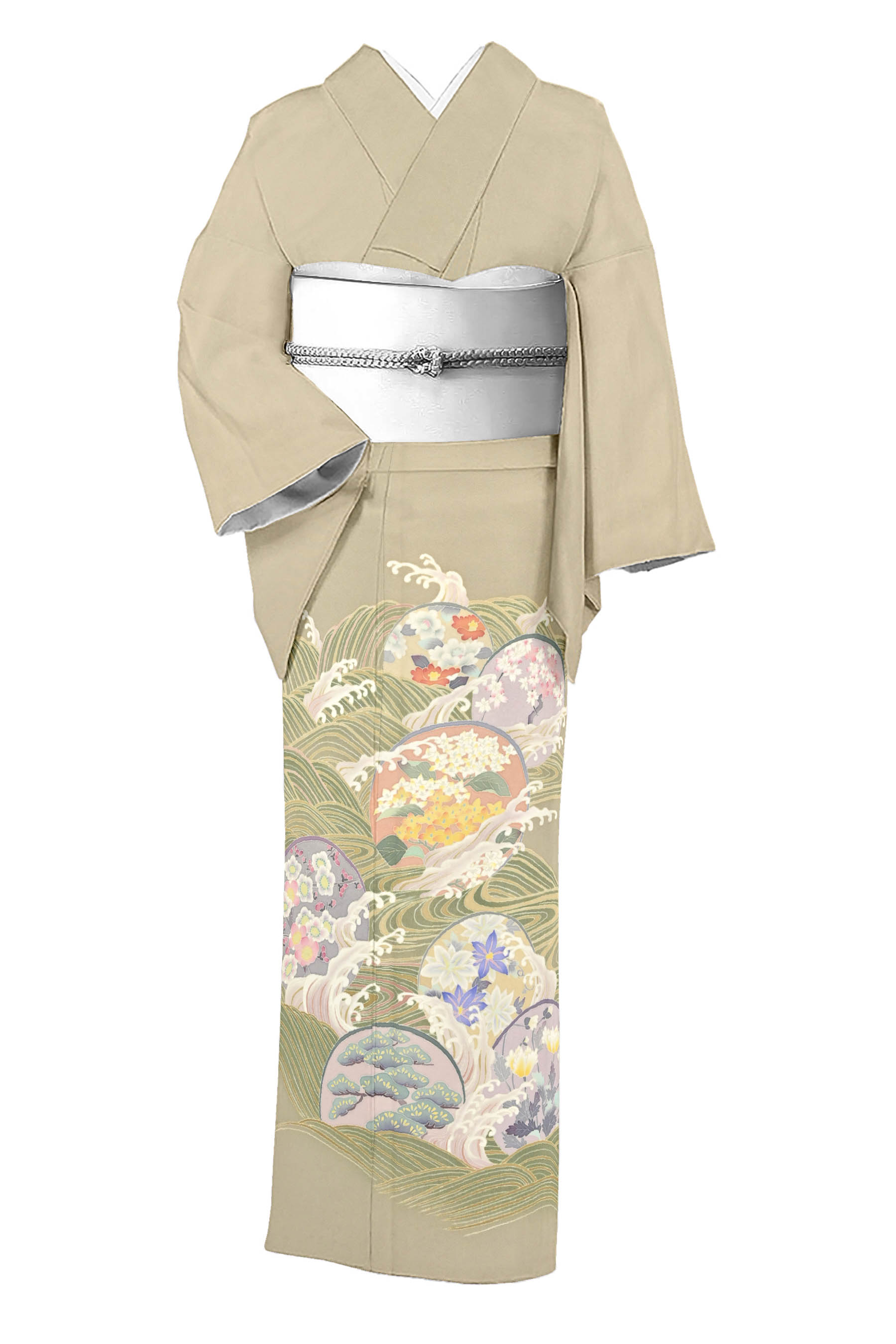 色留袖と礼装絵羽襦袢最終価格　京友禅　＆色留袖用の正絹礼装用付下げ柄の絵羽襦袢お応え致します