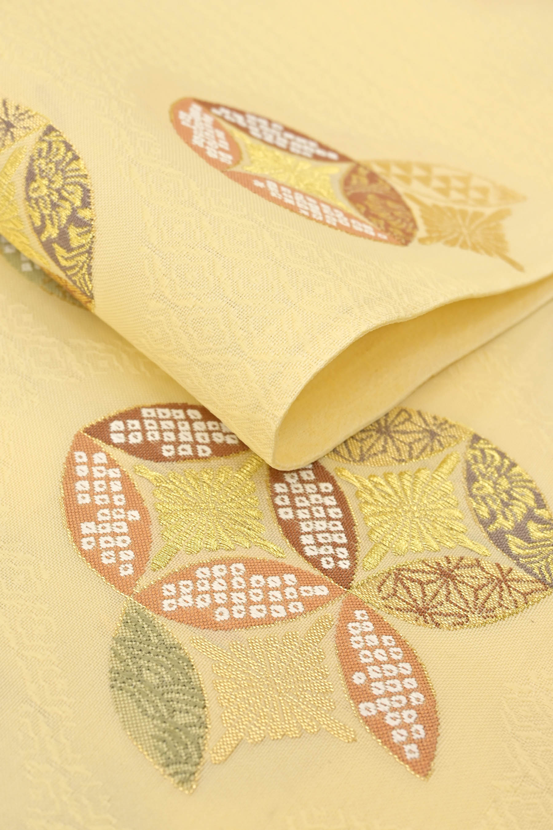 【ふくい】 特選西陣織袋帯 「七宝花菱文」 気品の溢れる…古典意匠。 お値段以上の良質フォーマル帯！