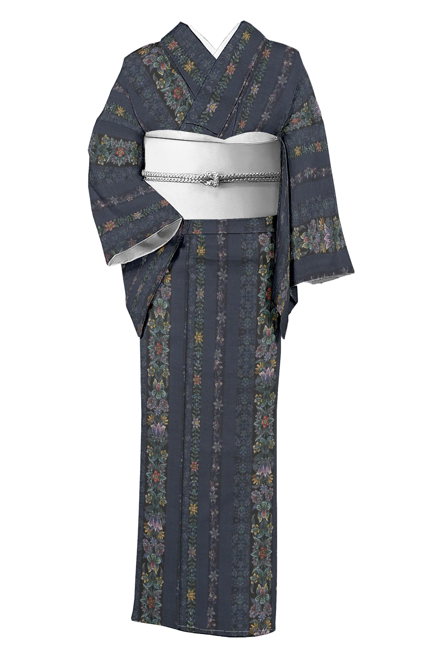 絹100％ 夏のきもの 伝統工芸品 夏大島 十日町織物 - 女性和服、着物