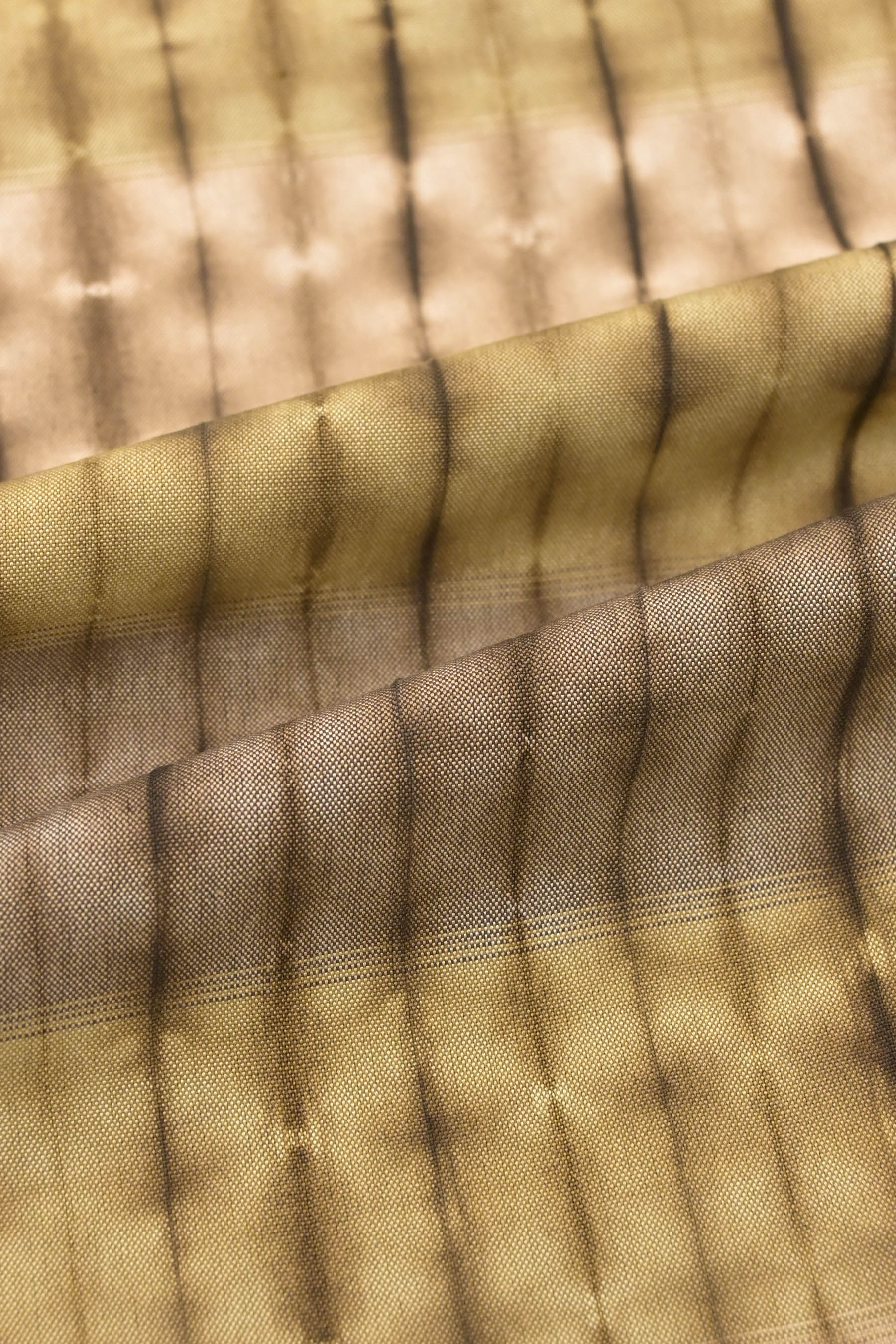 絞り 夾纈折縫い絞り 板締め 紬地 袷 着物 - 水着