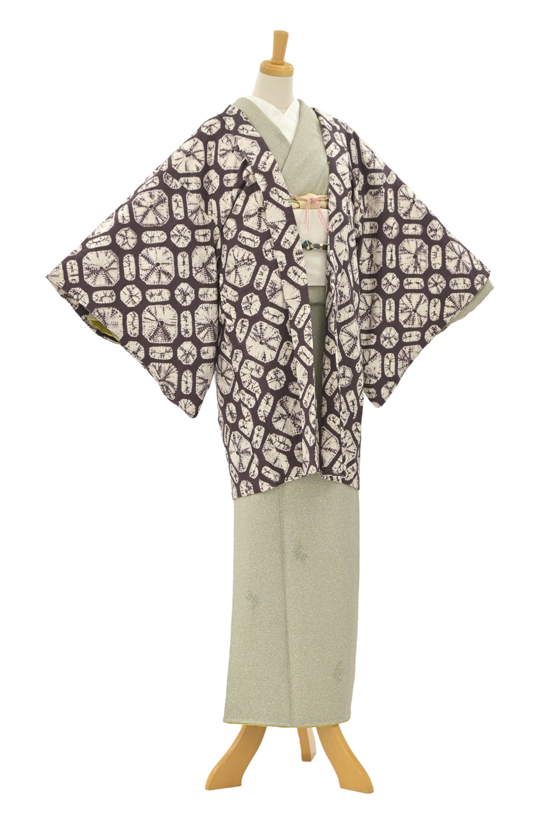 正絹 紬 長羽織 身丈110cm 裄68cm - レディース