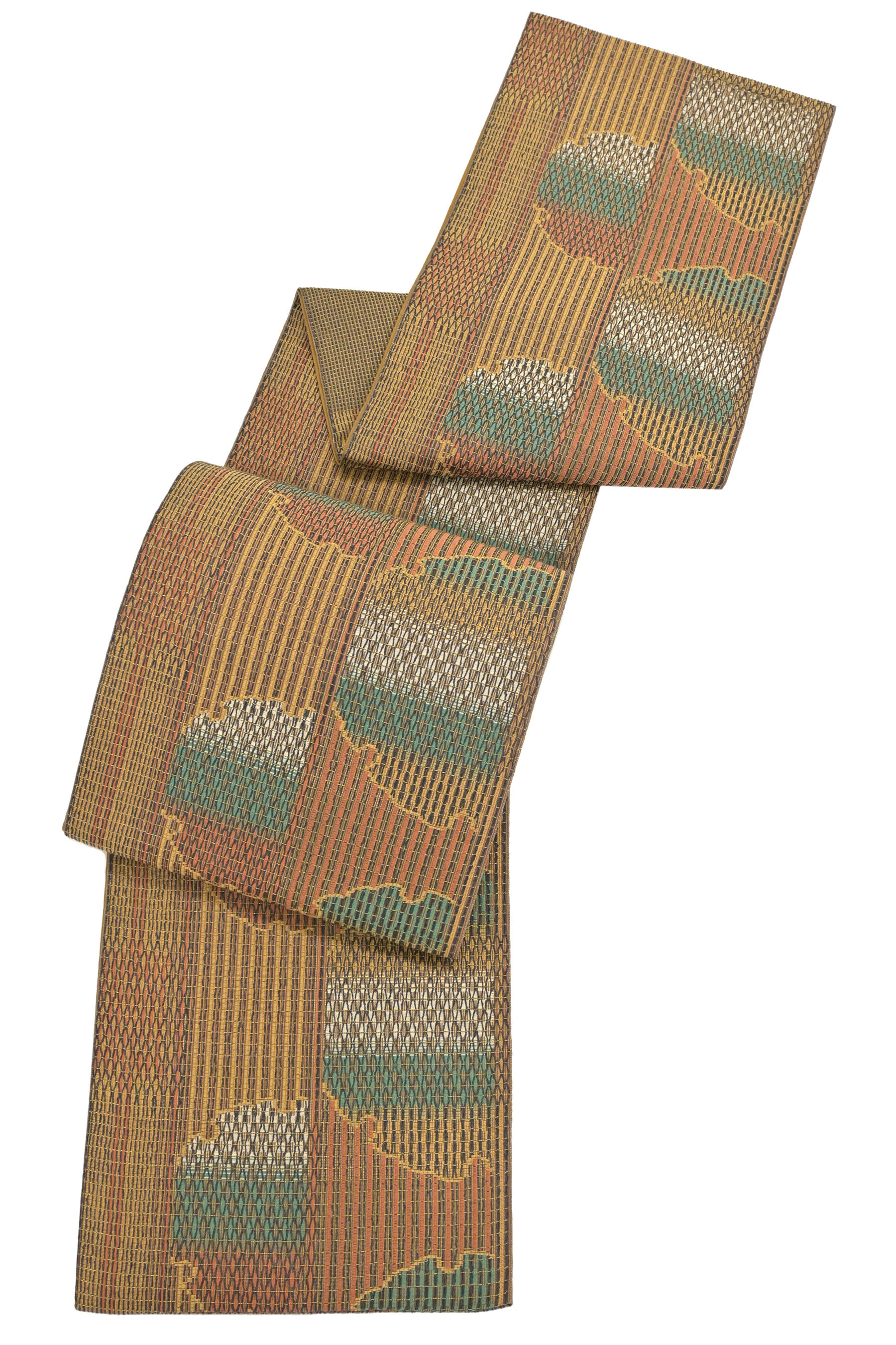 限定SALE大得価美品 六通袋帯 泥染め 紙布綟り 伝統工芸士 永野和年作 着物・浴衣