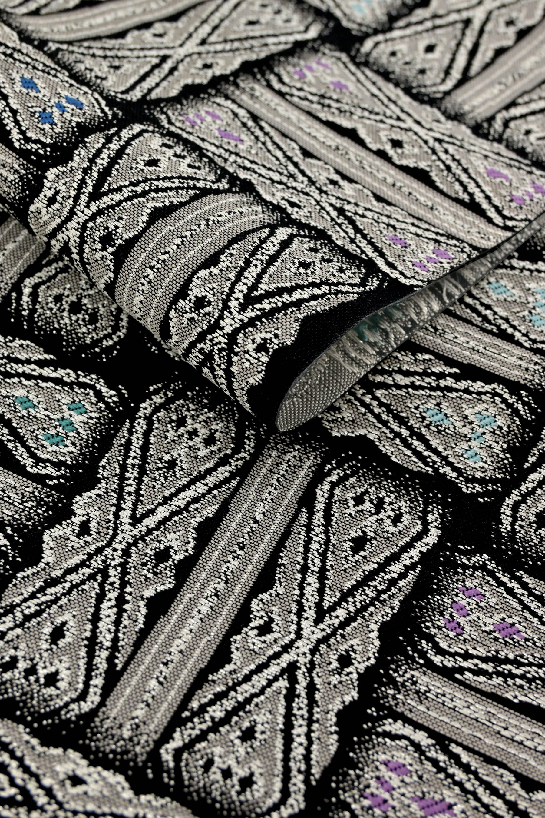 弥栄織物】 正絹西陣織九寸名古屋帯 「幾何学市松模様」 軽やかな織り 