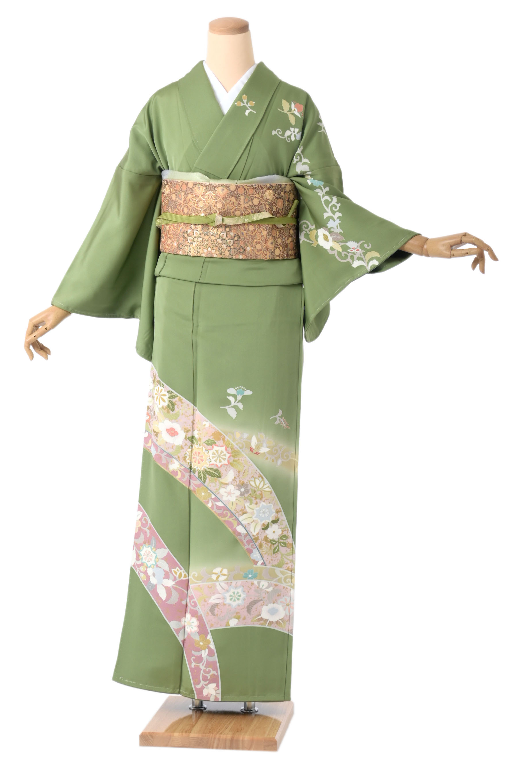 kimonohachi❰6178❱ フルセット　訪問着　袋帯　帯締め　帯揚げ　正絹　着物