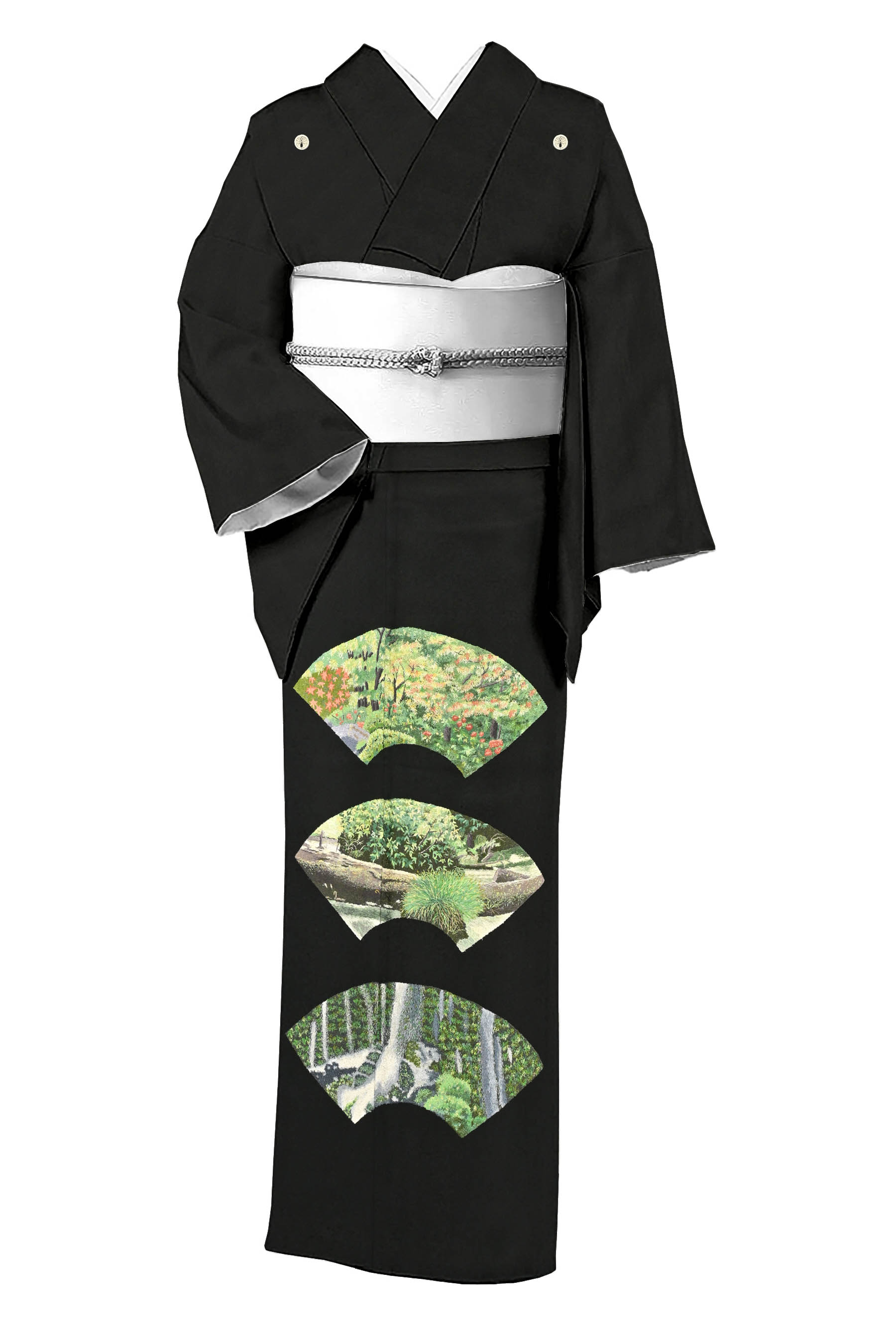 物置通販(汕頭刺繍) 黒留袖 五つ紋 着物・浴衣