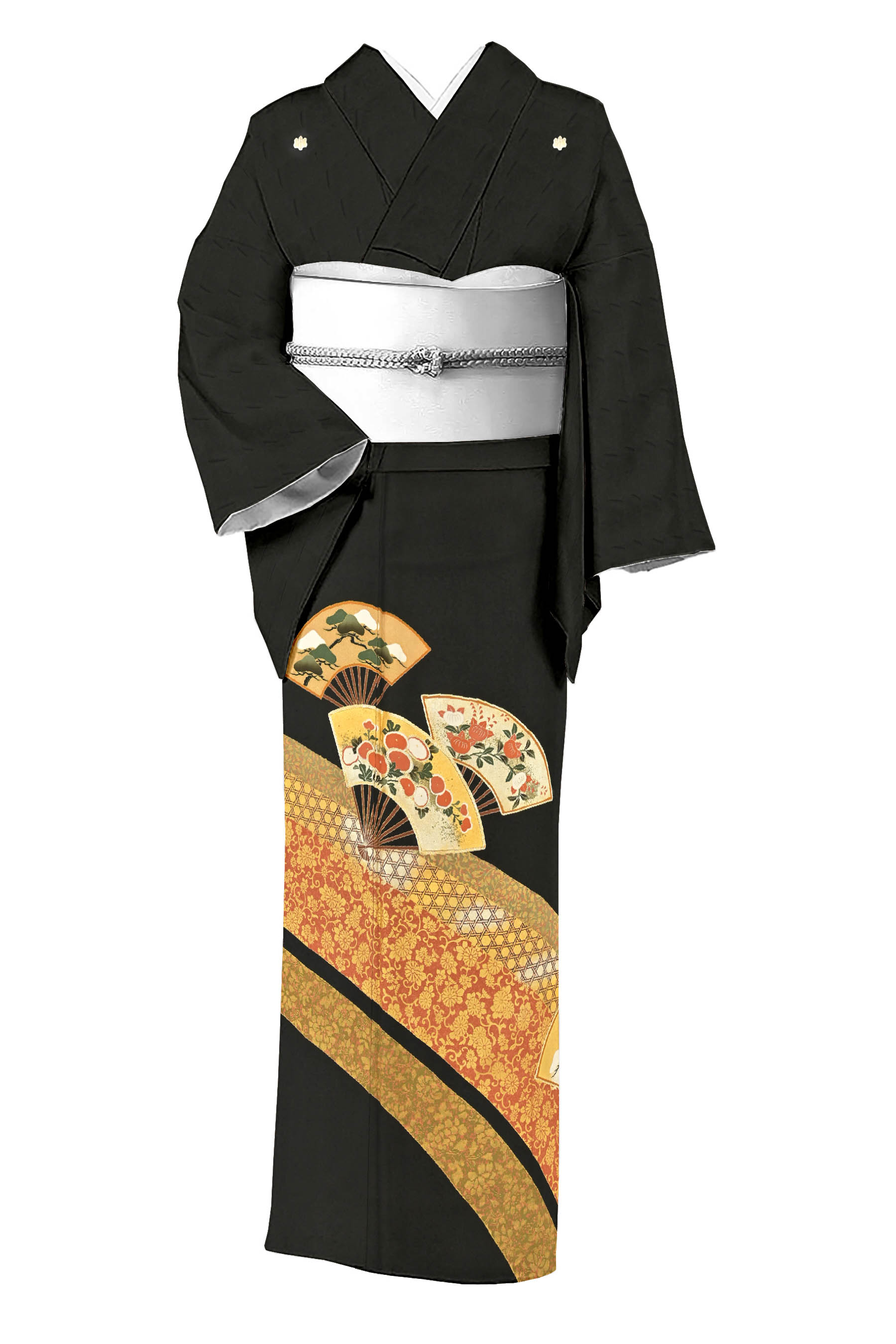 【逸品】京都きもの友禅　上品な黒留袖　高級　上質　裄60黒留袖