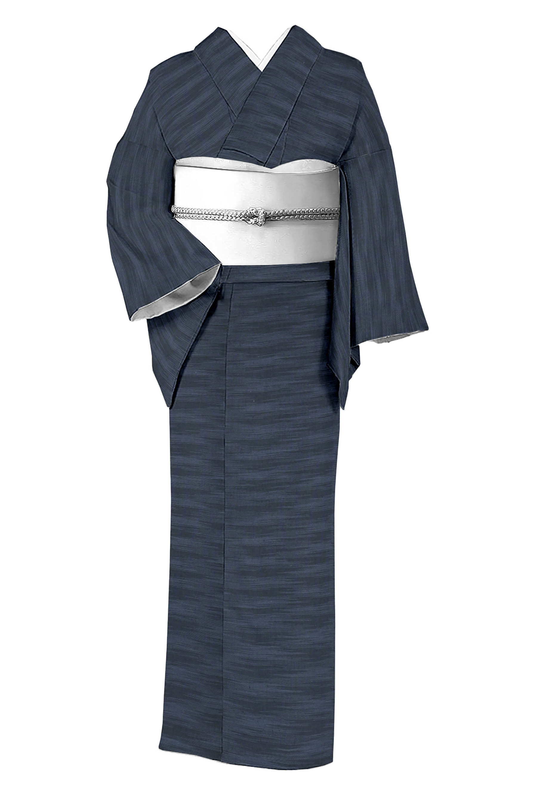 絹100％ 夏のきもの 伝統工芸品 明石ちぢみ 十日町織物 - 女性和服、着物