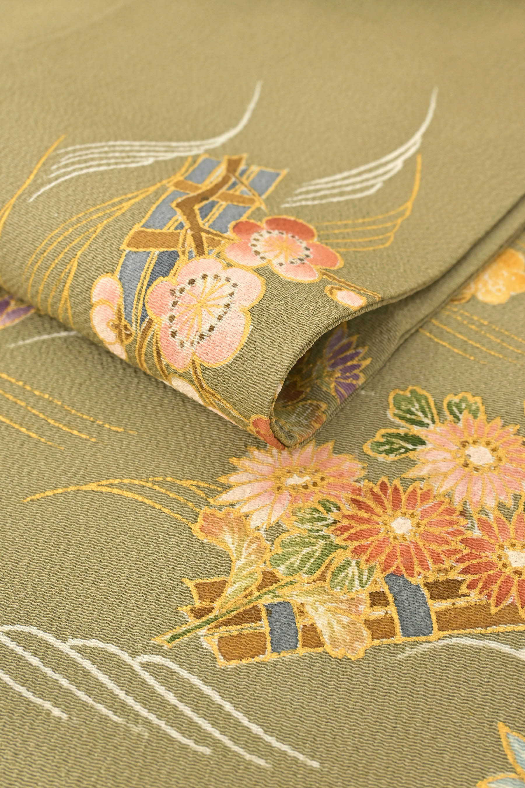 正絹 工芸紬織り名古屋帯 色彩の美 - 浴衣/水着