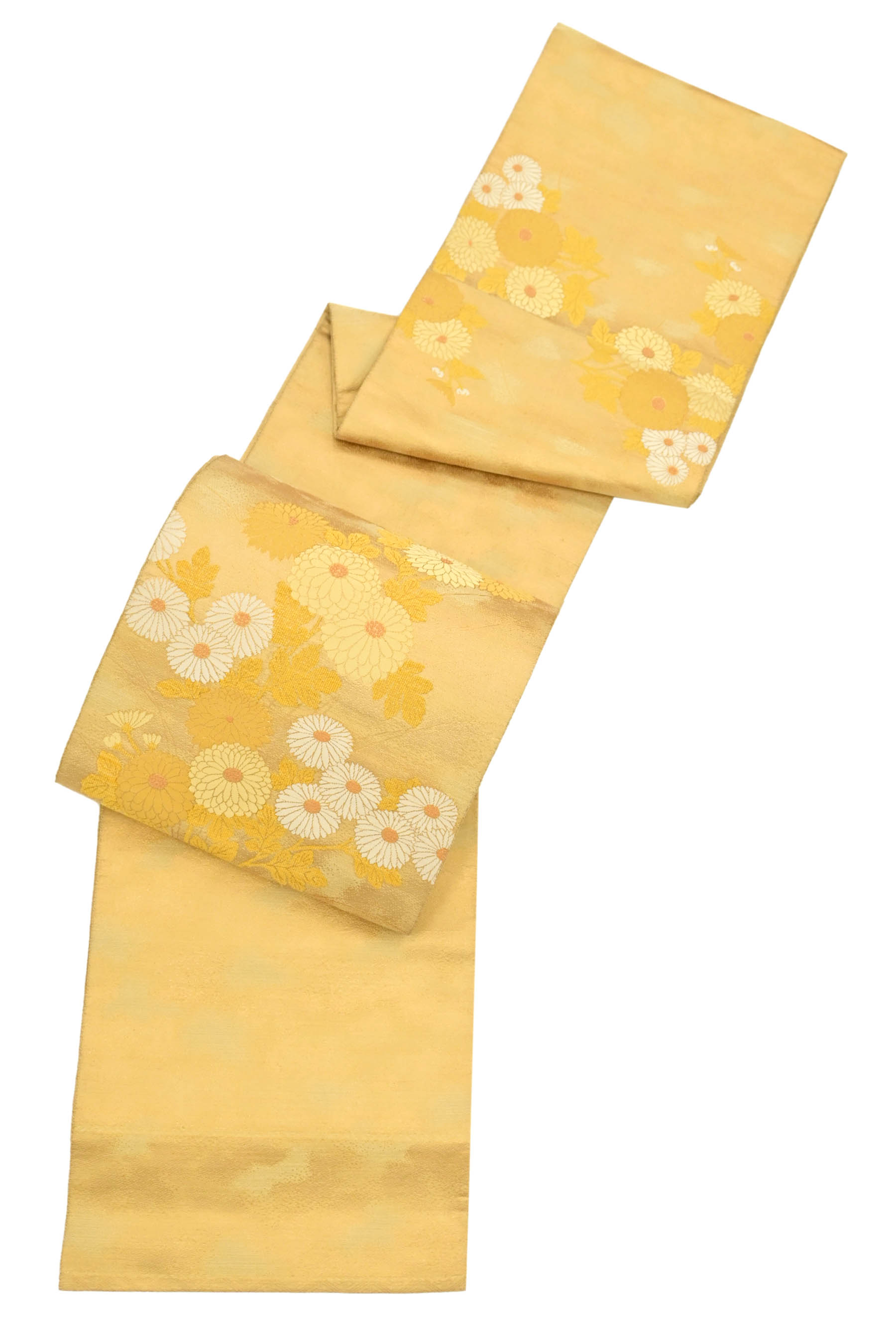 商品詳細 - 創作正絹袋帯 「箔綴菊花情趣」 ☆すっきり洗練の帯姿