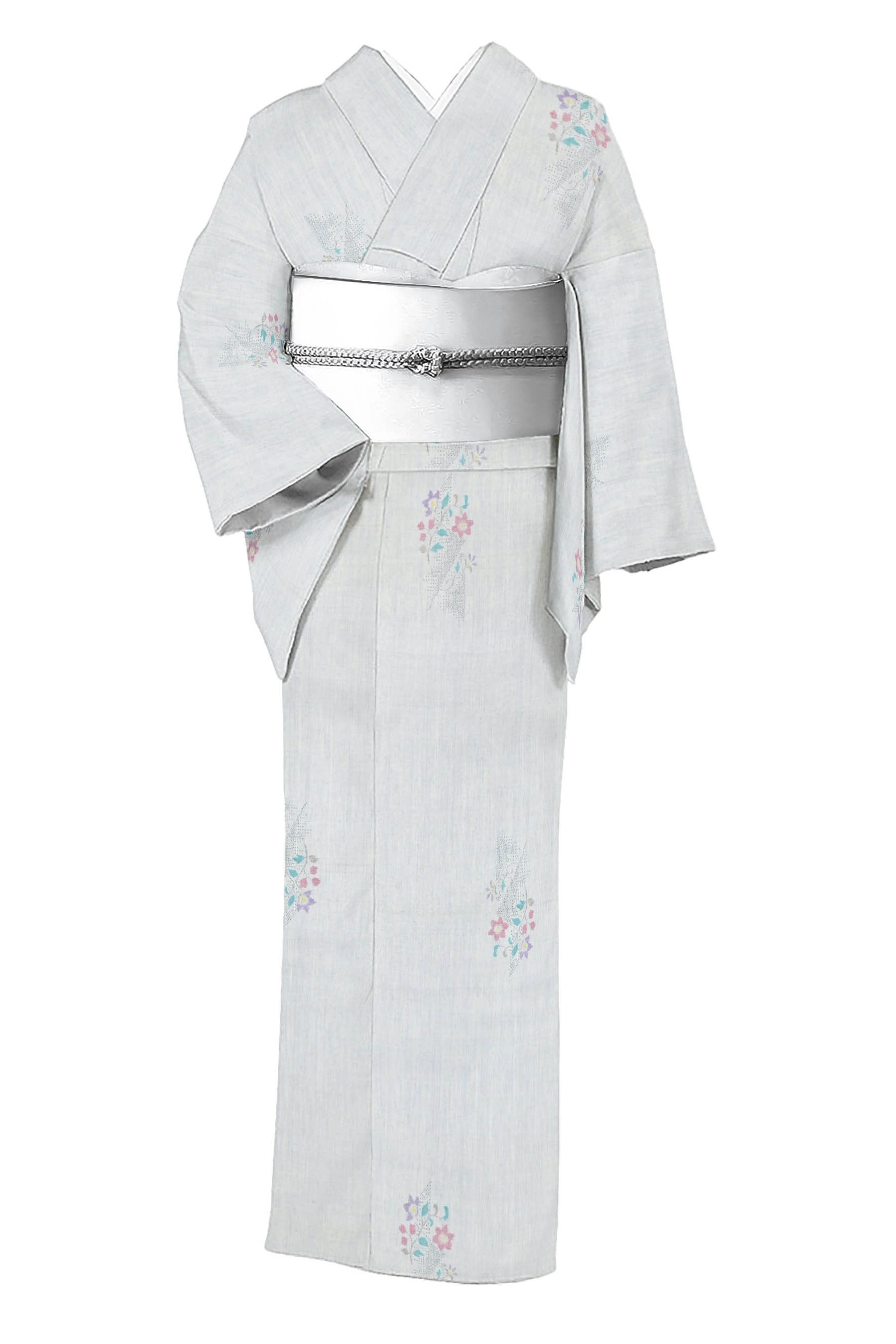 結城紬 雪輪に桜 - 服/ファッション