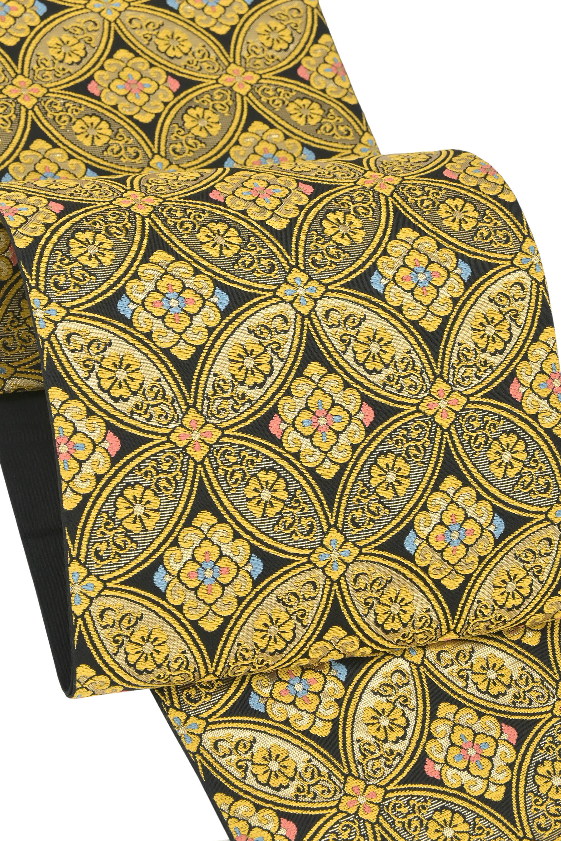 川島織物 シックなデザインの袋帯 六通柄 正絹 金銀糸 西陣織物-