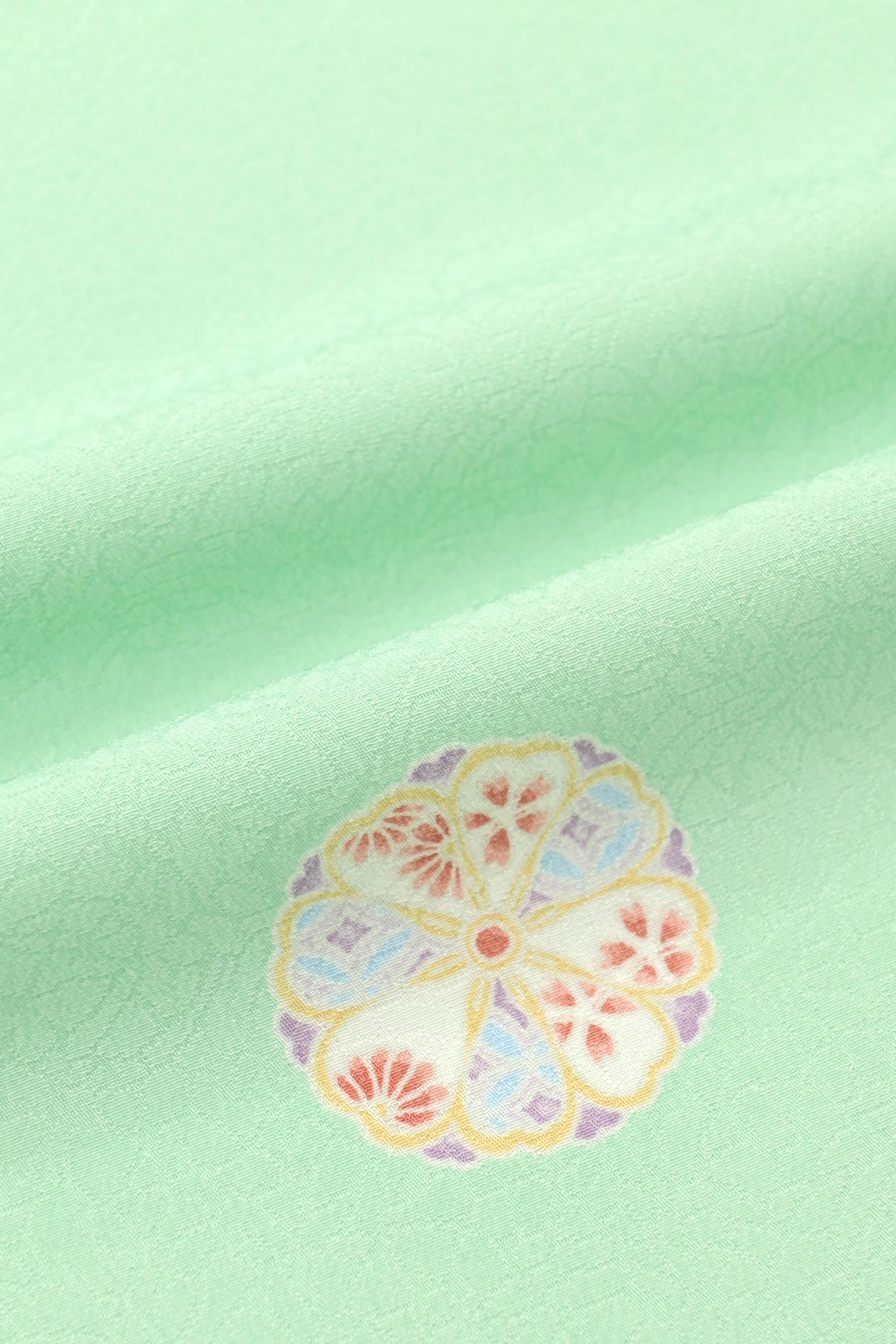 東レ シルック 袷 小紋 刺繍 - 着物
