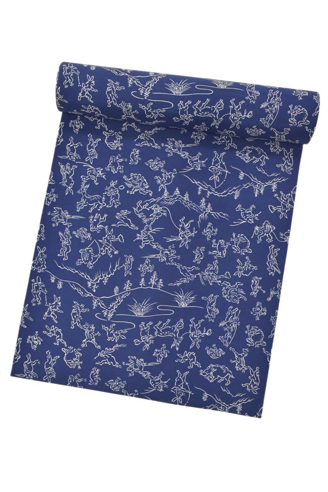 特選正絹長襦袢 「鳥獣戯画 紺色」 通のおしゃれは襦袢から！| |京都 