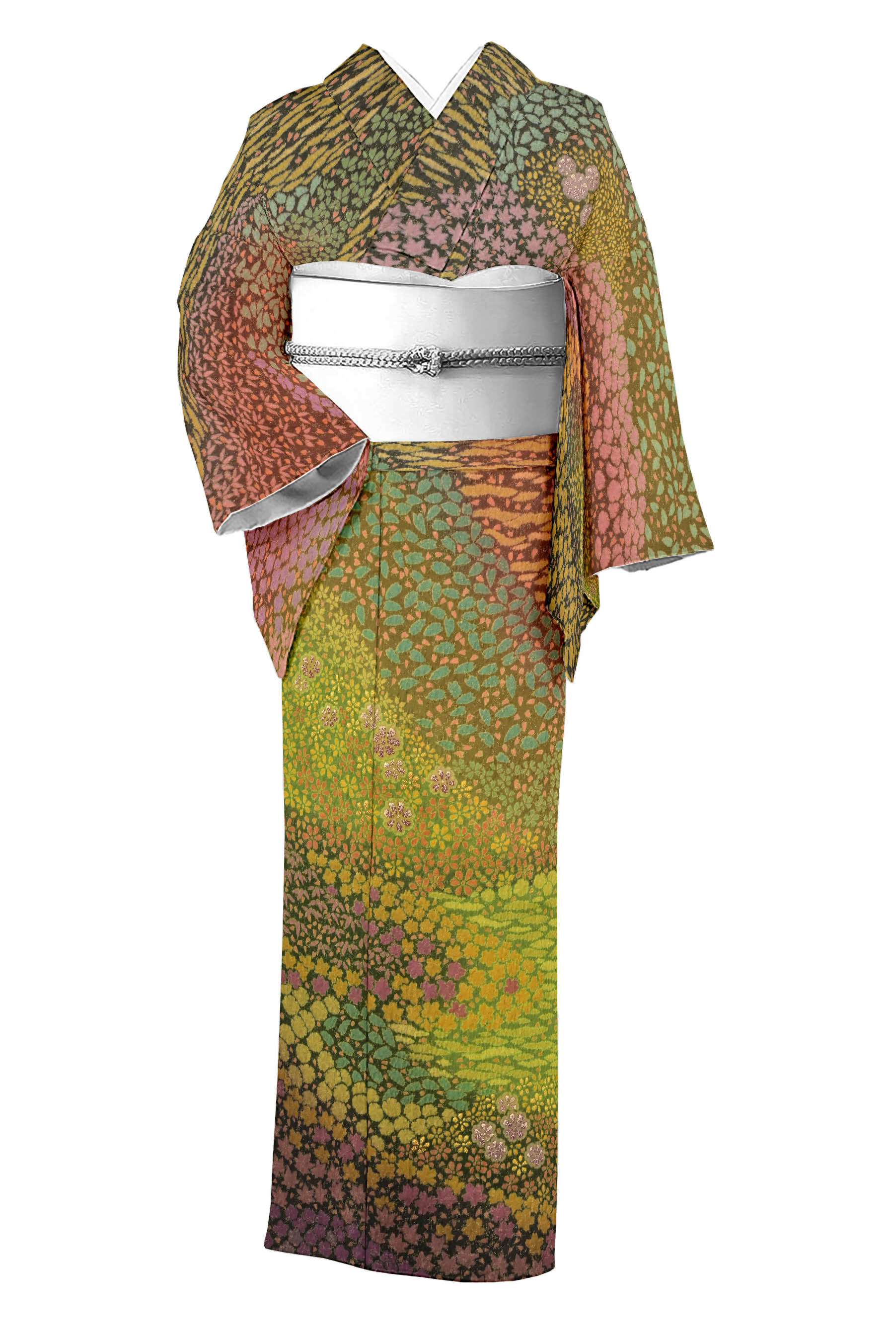 滝泰 朧 作家もの 絞りの梅の花柄の付け下げ 着物 - 着物