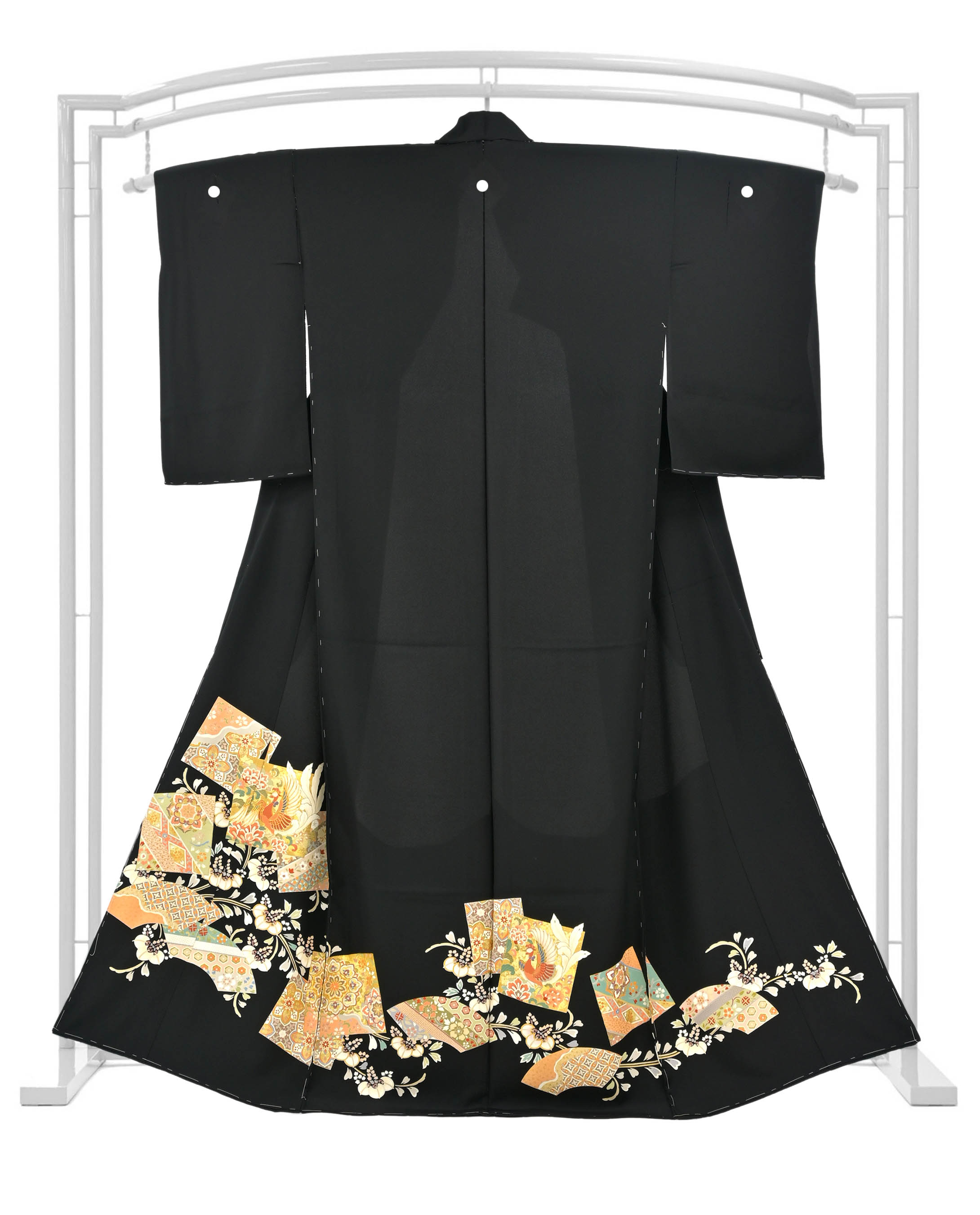 ８）黒留袖（純金螺細箔）京友禅 - 浴衣/水着