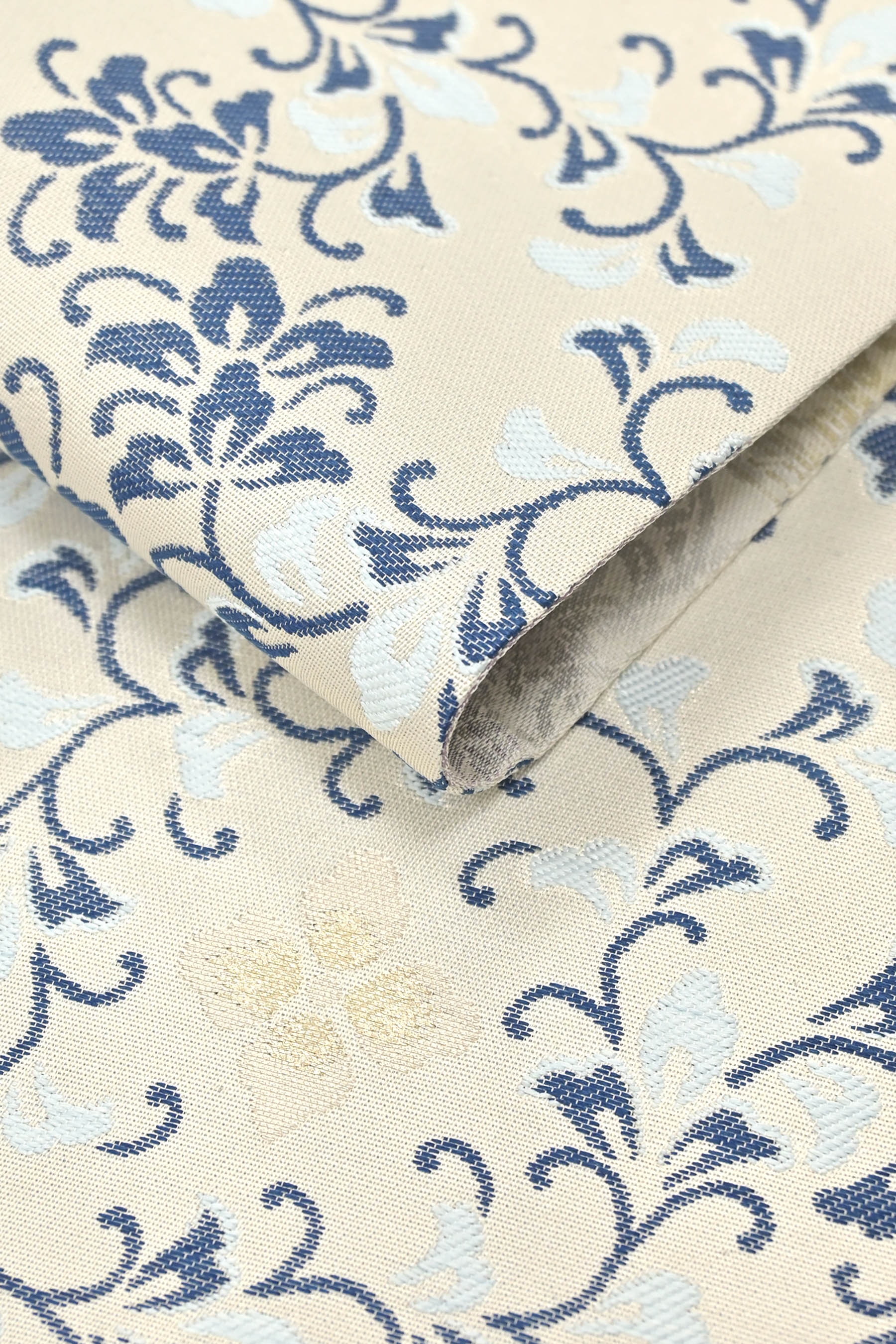 35.正絹 西陣織 藍染袋帯単品素材正絹 - 着物・浴衣