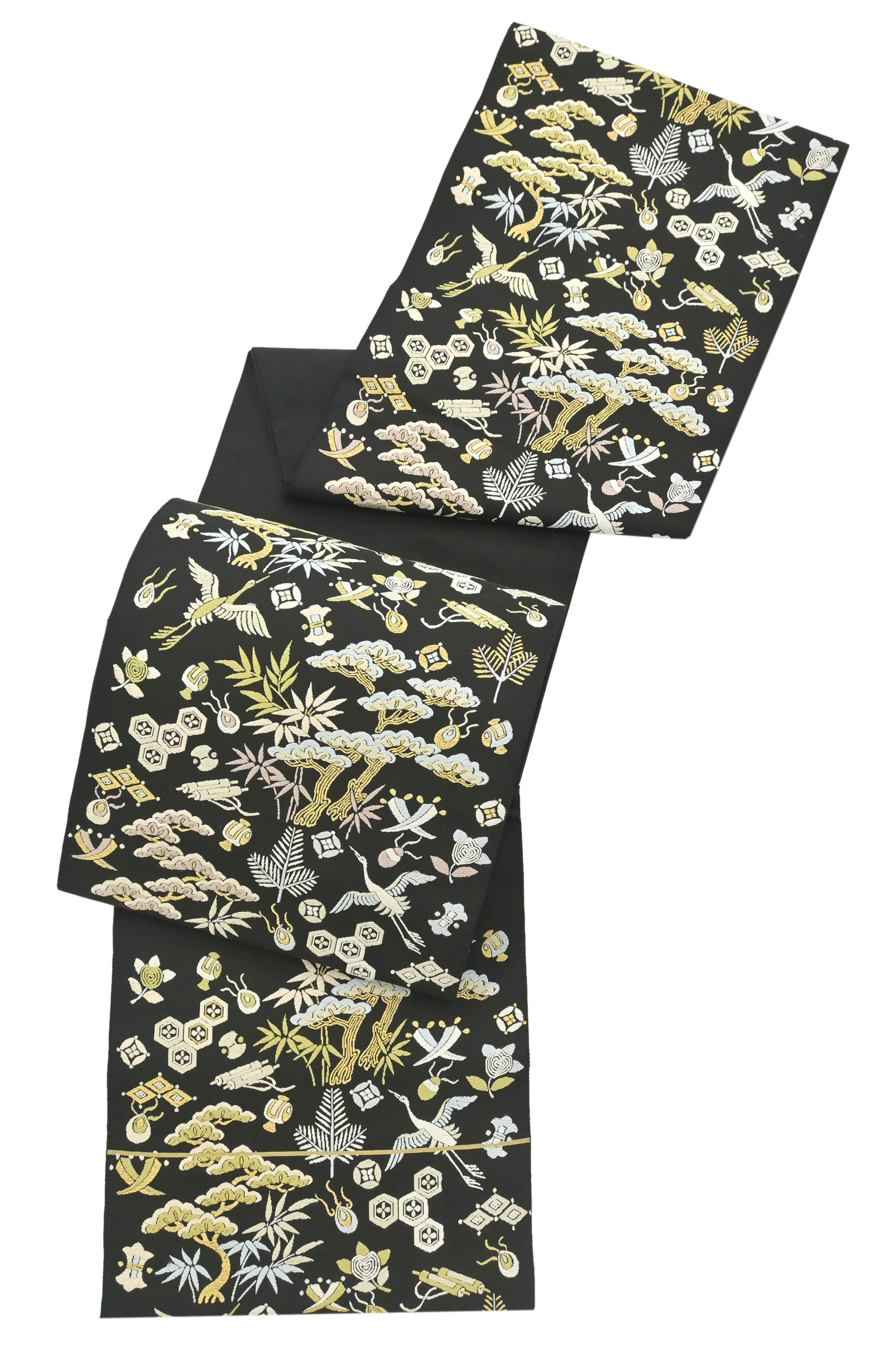綺麗な鶴達の袋帯【正絹】仕立て上がり - 着物・浴衣