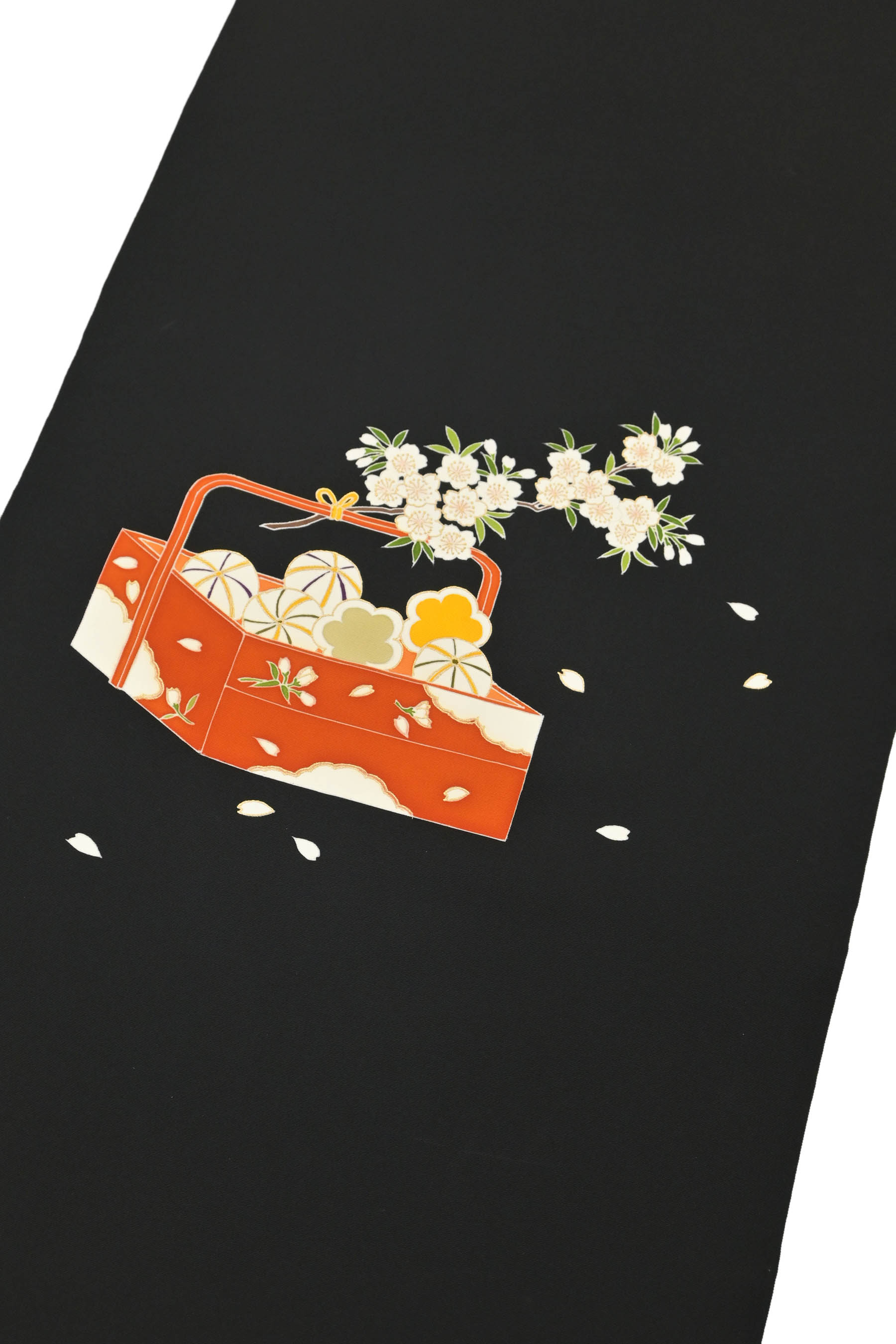 雅なしゃれ味。 正絹九寸染名古屋帯-塩瀬地- 『花見桜』| |京都きもの 