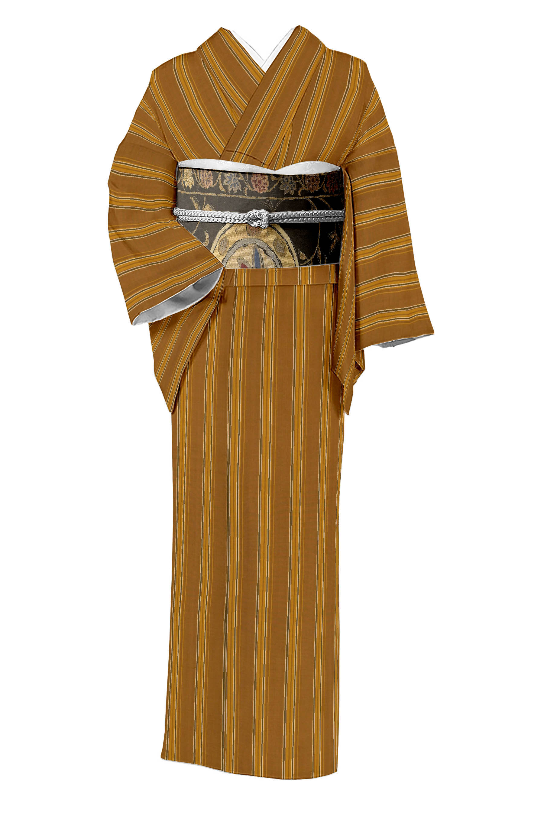 日本未入荷 黄八丈 最高の贅沢 紬 仕立て上がり 着物 着物・浴衣 ...