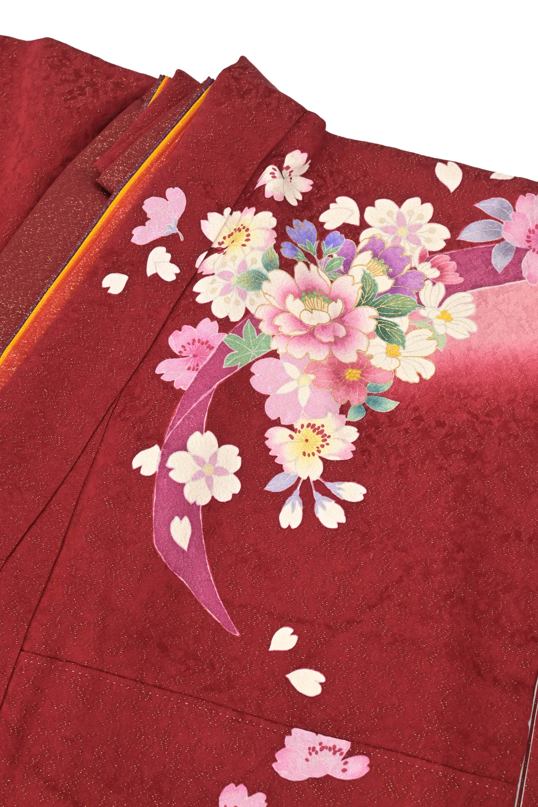 レディース正絹振り袖用襦袢ピンクの振りぼかし