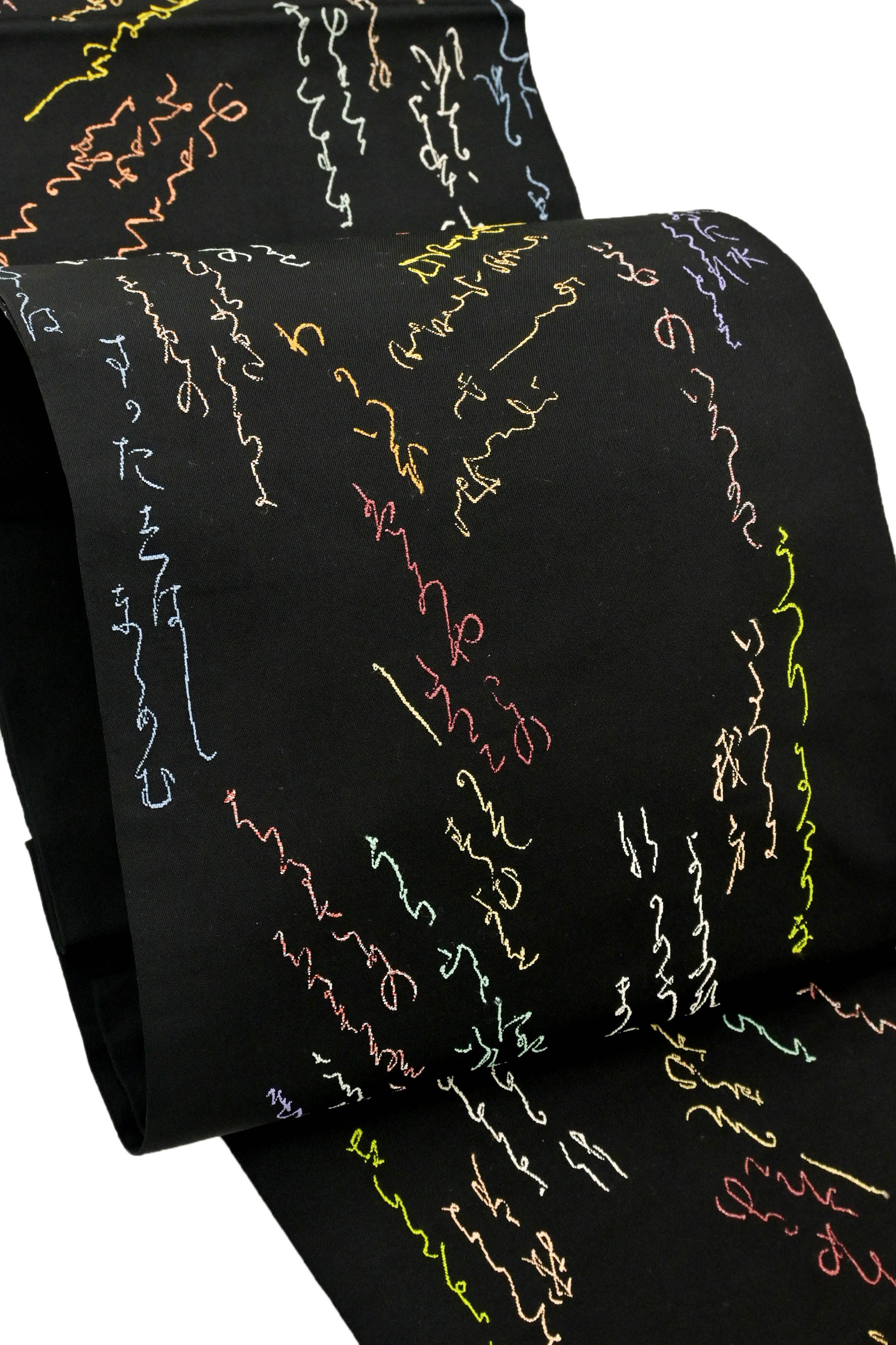 龍村平蔵製 かな六歌仙 正絹 袋帯 黒 - レディースファッション