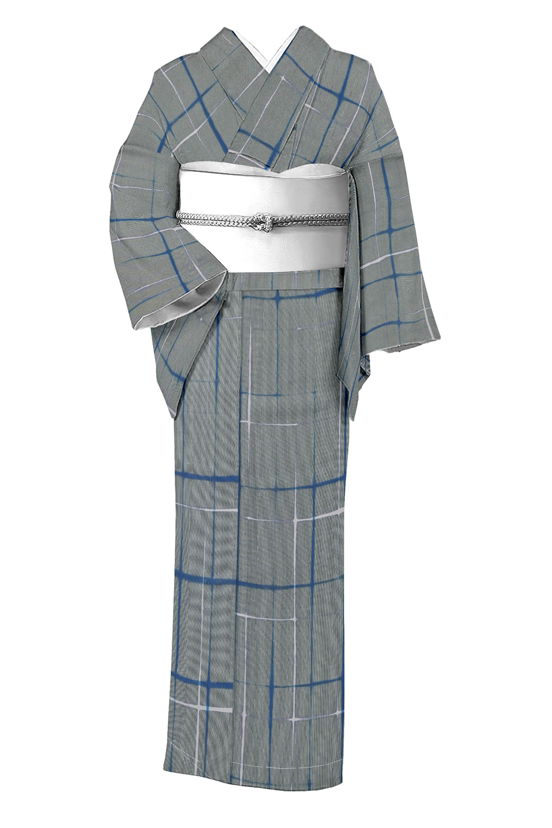 大得価得価藍染の夏着物　絽　板締め　着物　小紋 着物・浴衣