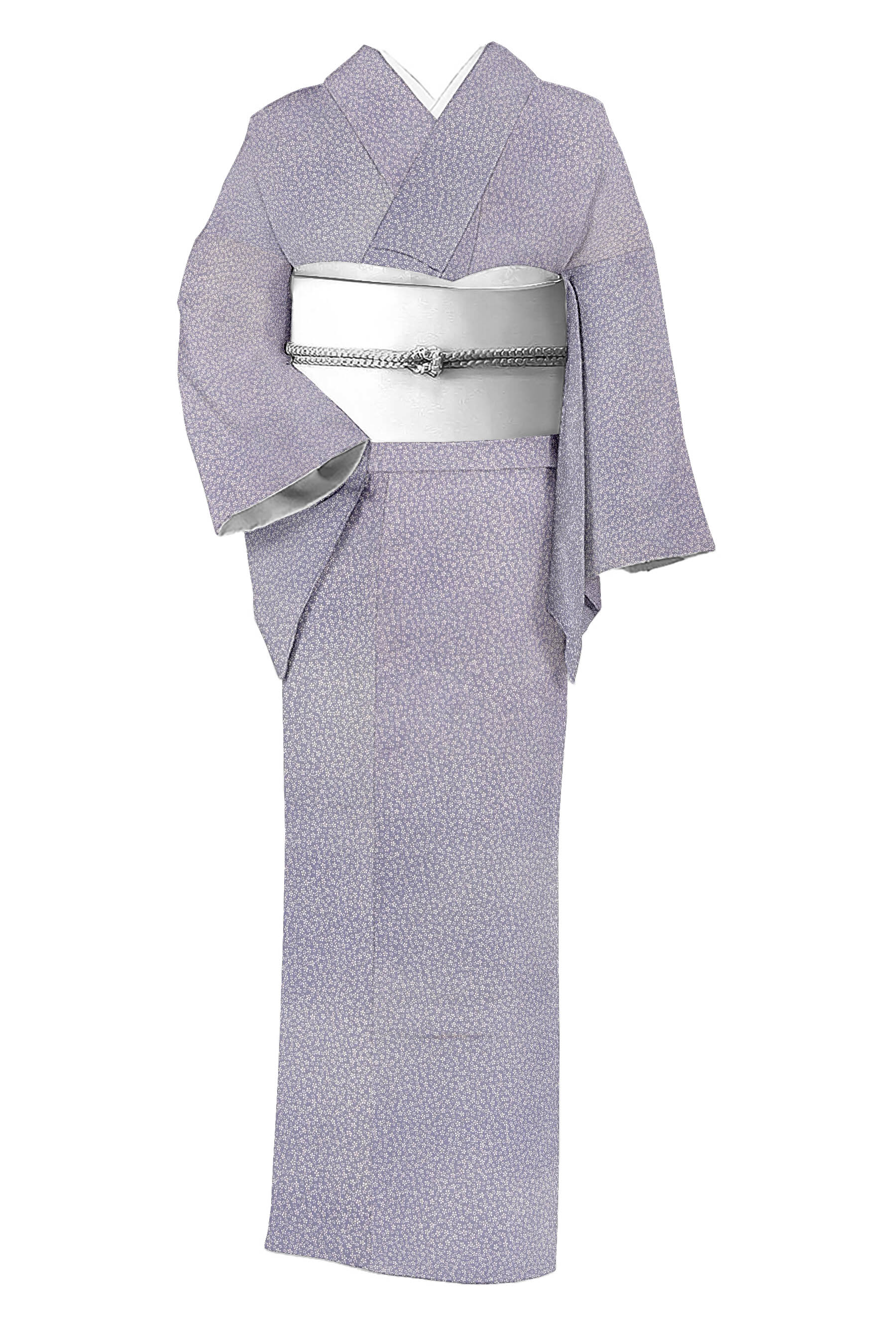 高品質定番裄70cm 染め疋田に金彩の桜紋様 小紋 着物・浴衣